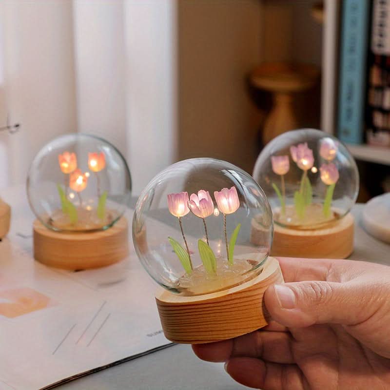 Mini Tulip Night Light – Handcrafted Floral Table Lamp