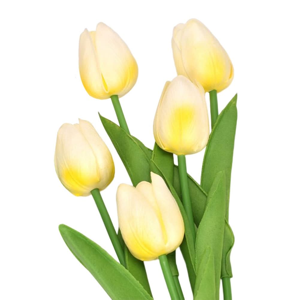 5pcs Realistic Mini Tulip Set – PU Artificial Flowers