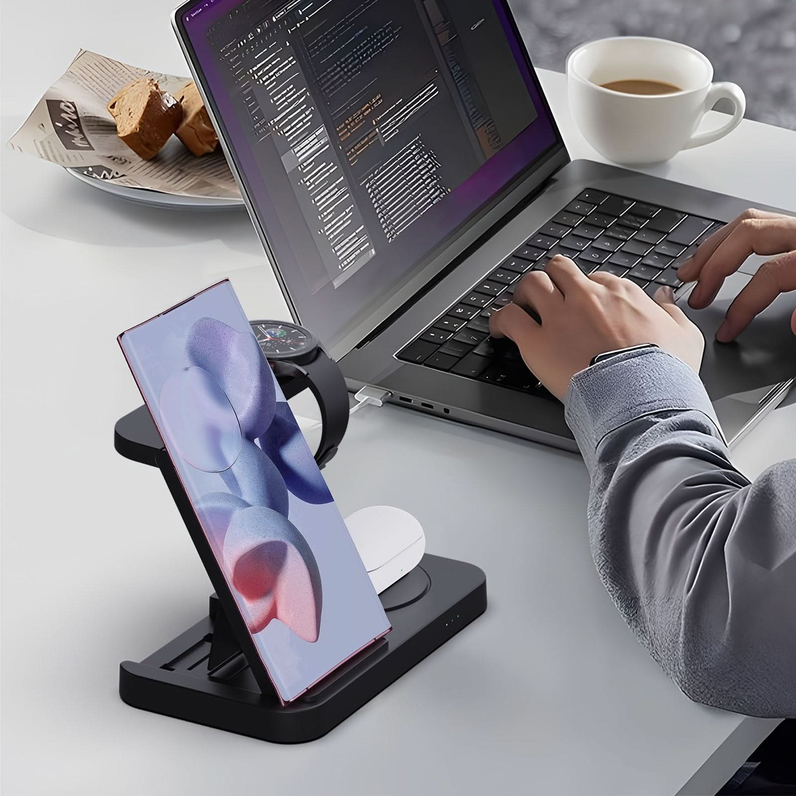 4-in-1 Foldable Wireless Charging Station for Samsung Devices
