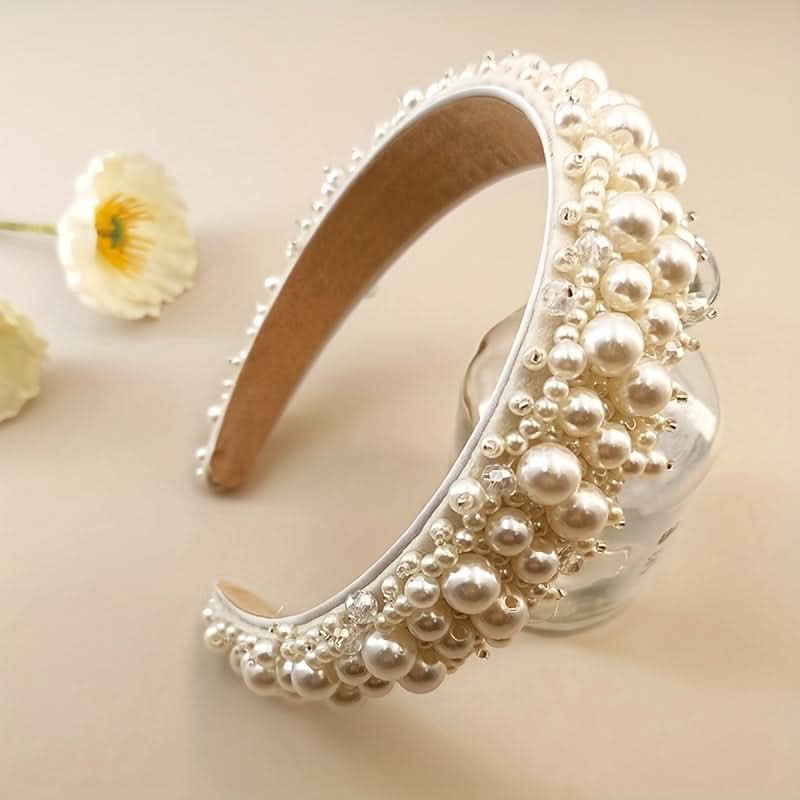 Faux Pearl Crystal Headband for Women