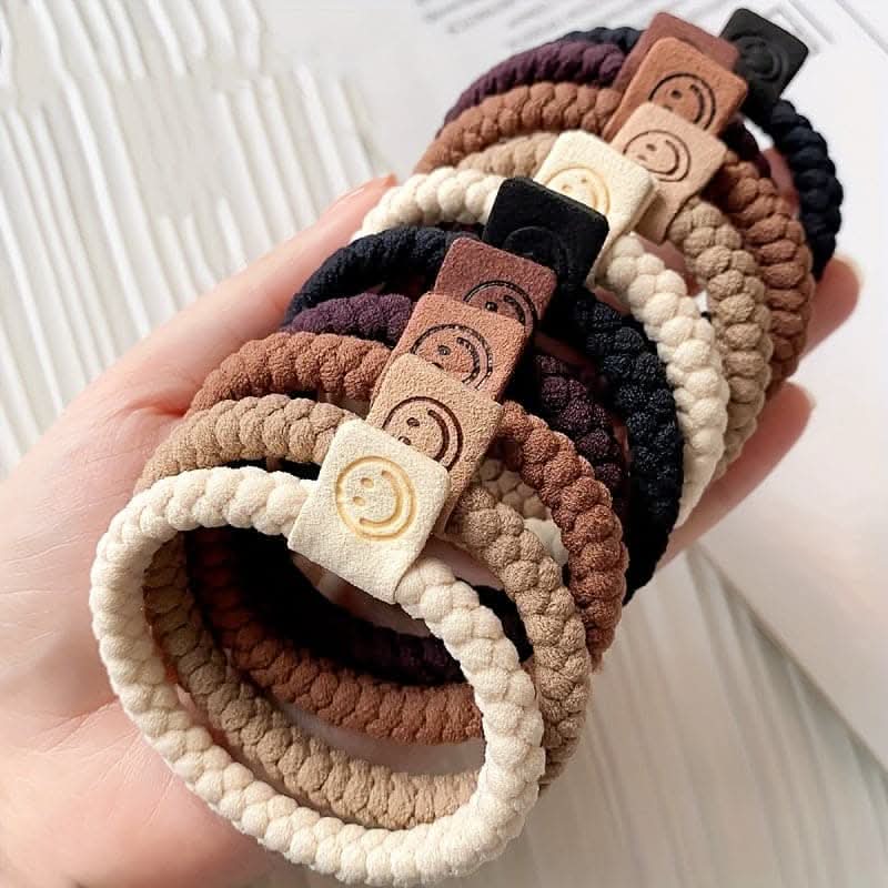 5 Pcs Soft Twist Hair Ropes Set – High Elastic Ponytail Scrunchies