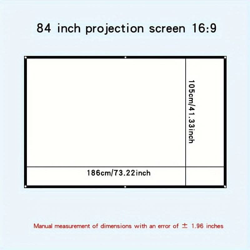 84-Inch 4K Portable Projector Screen, 3D Ready