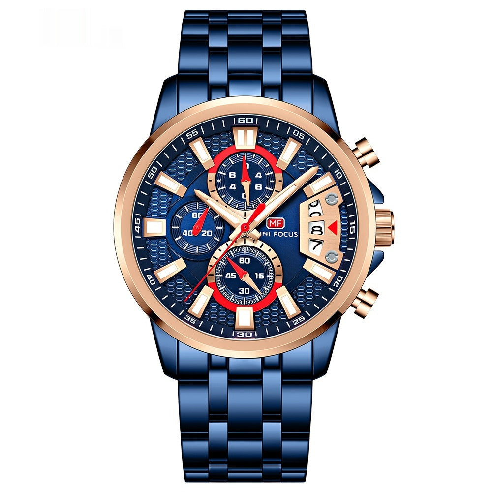 Mini Focus MF0352G Quartz Watch Magic Color Ring Multifunctional quartz watch for Men