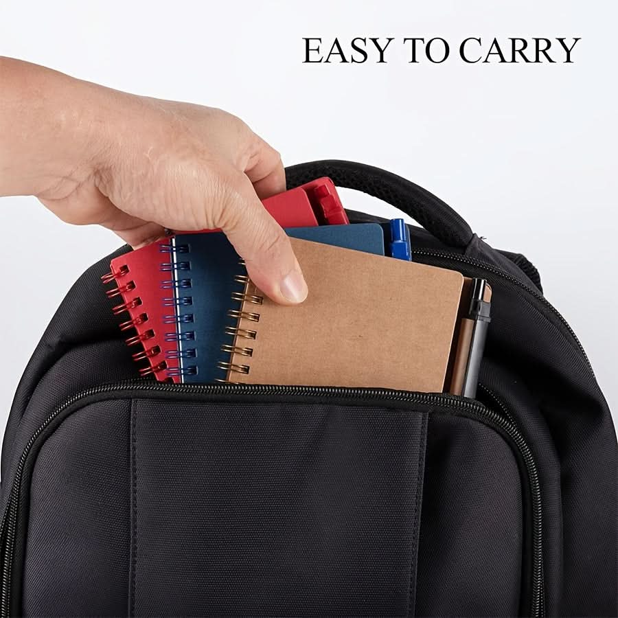 4-Pack Small Spiral Notebooks with Pen Holder