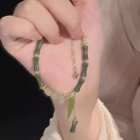 Elegant Chinese Style Transparent Bamboo Bead Bracelet