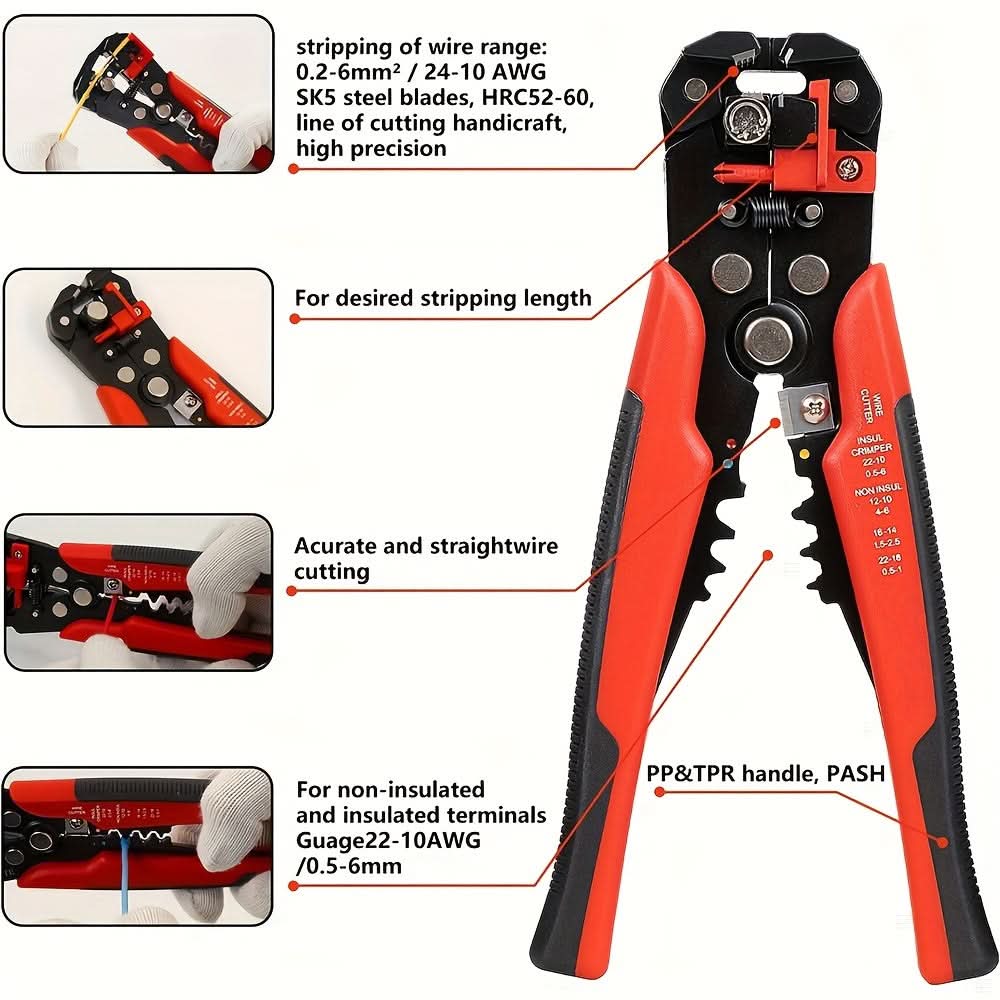 Automatic Wire Stripper & Crimper Tool