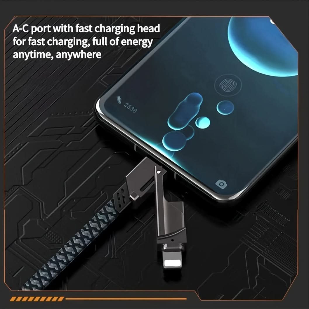 4-in-1 Rapid Charge Cable with Dual PD Ports