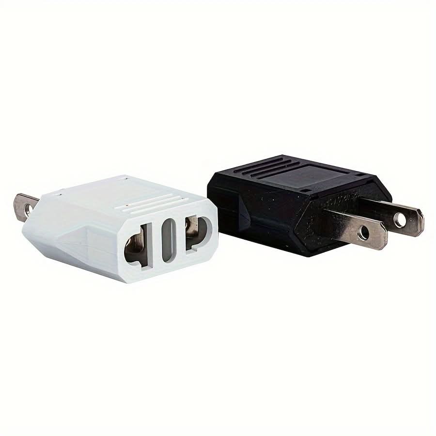 2PCS EU to US Plug Adapters for Travel