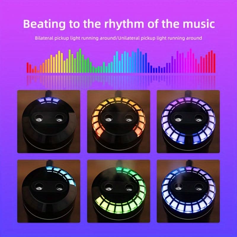 USB Music Rhythm Humidifier with LED Lights – Portable for Car & Bedroom