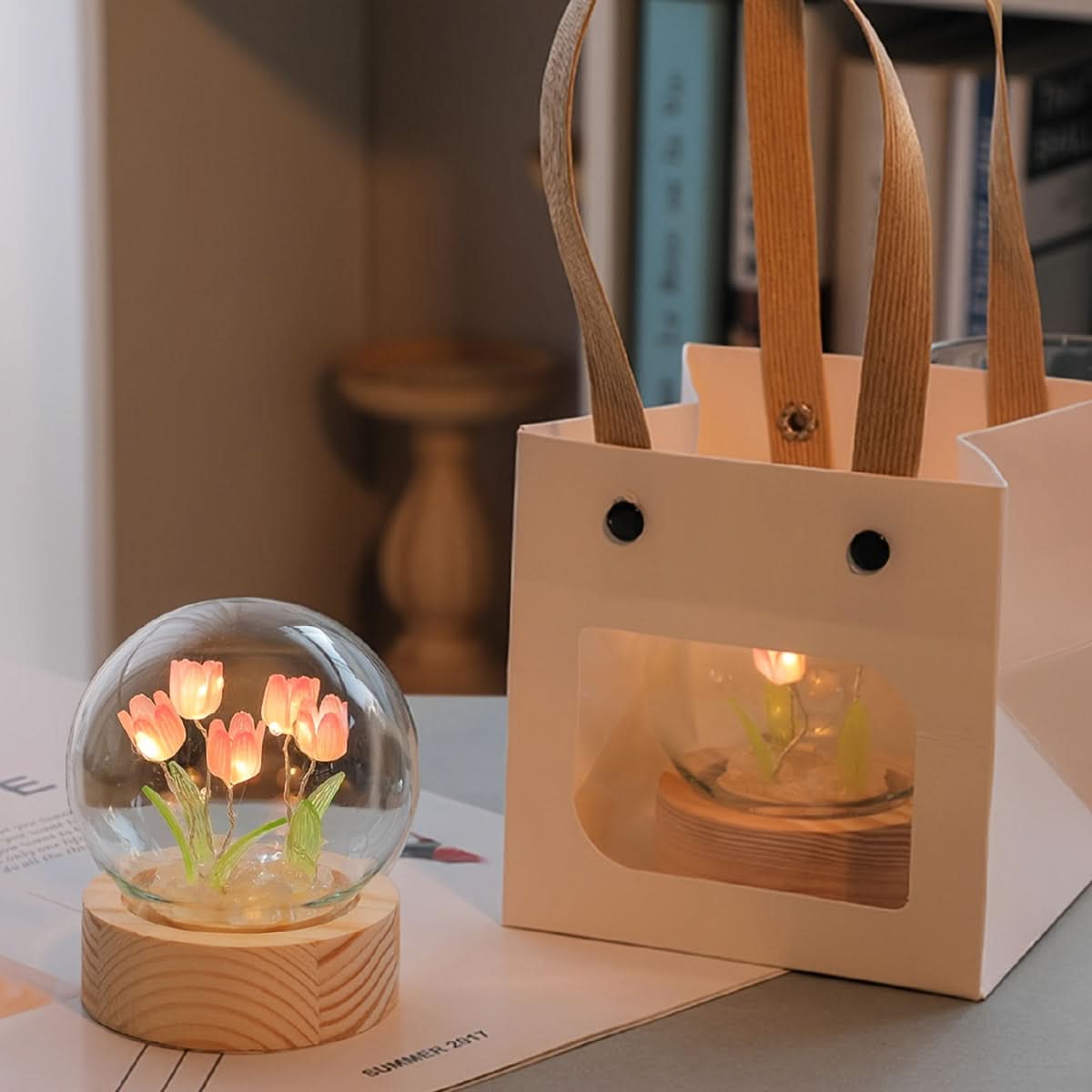 Mini Tulip Night Light – Handcrafted Floral Table Lamp