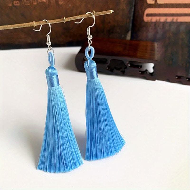 Colorful Tassel Dangle Earrings – Boho Ethnic Style