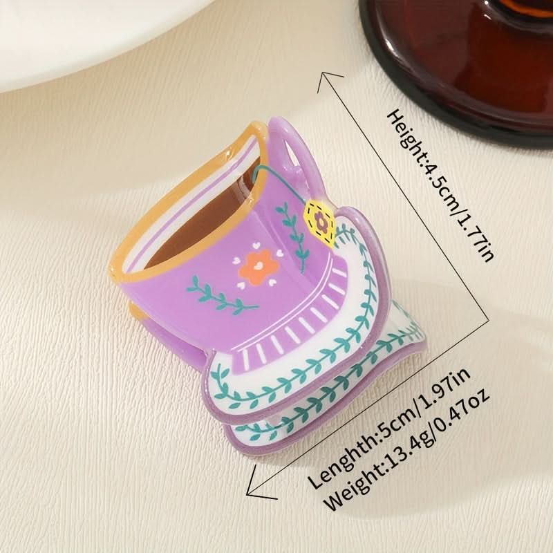 5pcs Cute Cup Shark Hair Claw Clips
