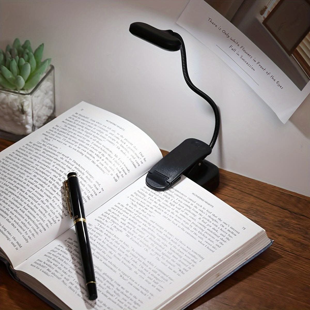 USB Rechargeable Clip-On Book Light – Flexible LED Reading Light for Books