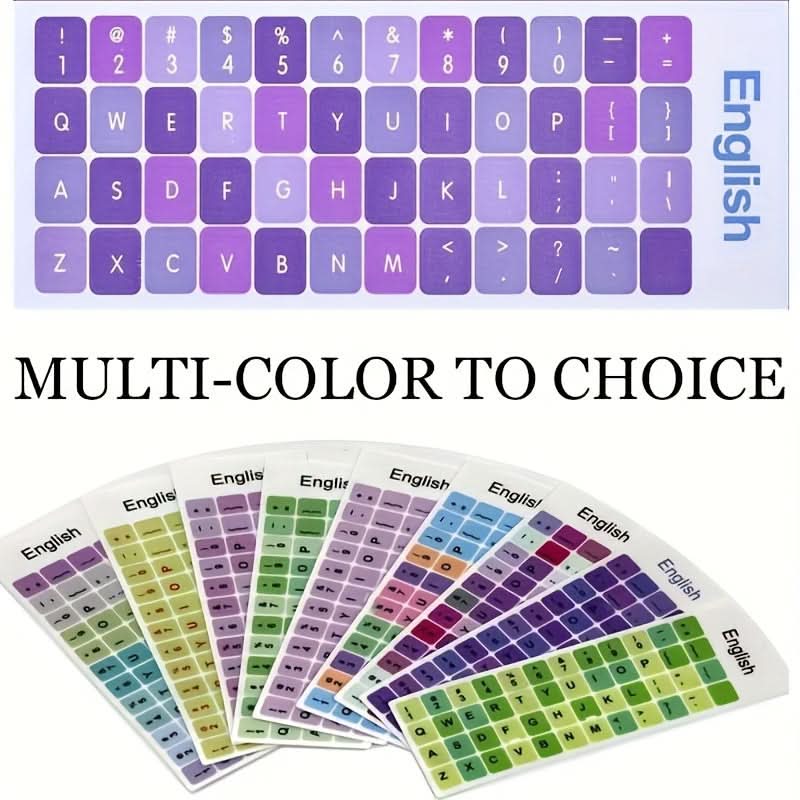Vibrant Keyboard Sticker Set – Colorful, Removable Decals