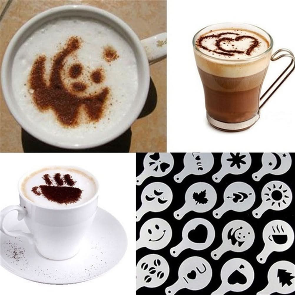 16pcs Cappuccino Stencils – Plastic Coffee Froth Art Templates