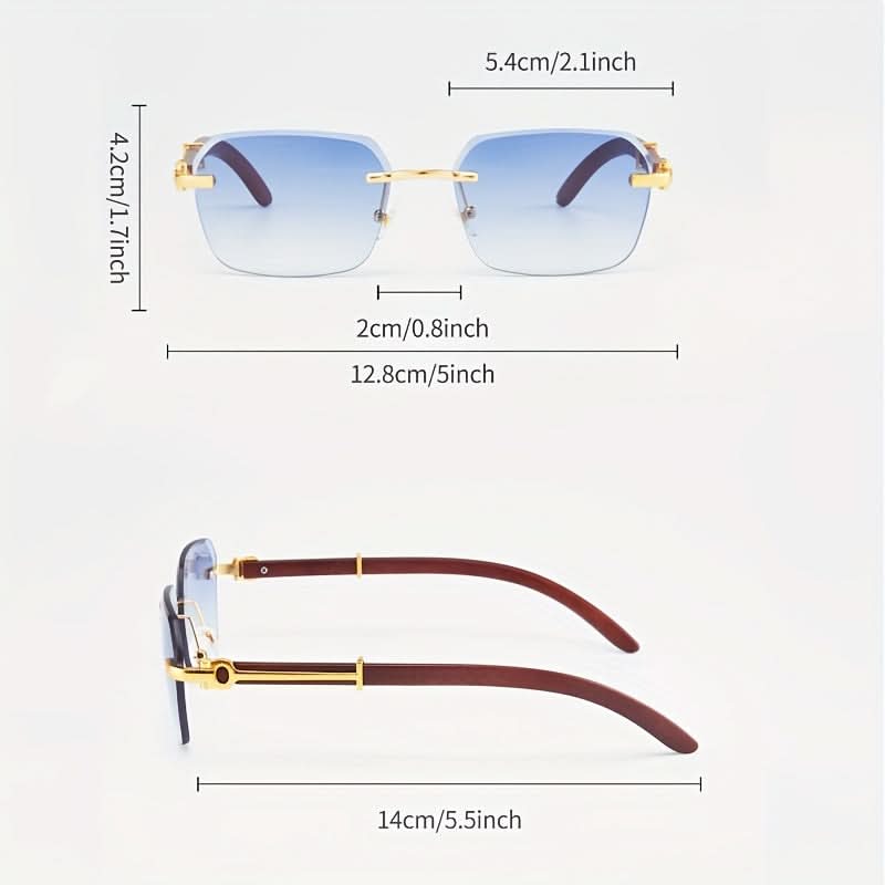 Chic Men's Frameless Square Glasses – Lightweight PC Lens