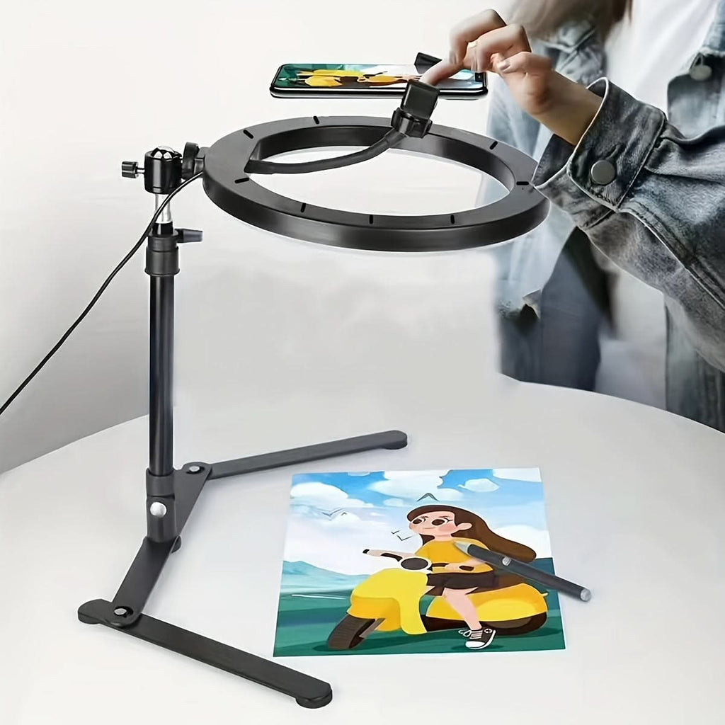 10-Inch Dimmable LED Ring Light with Phone Holder