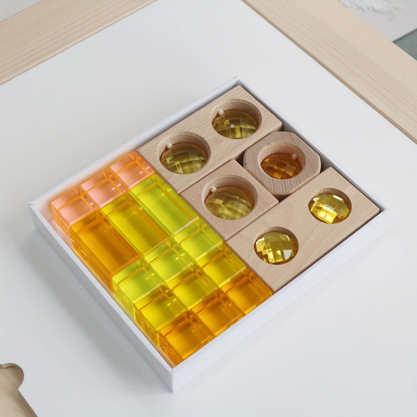 Colorful Acrylic Light & Shadow Blocks – Creative Stacking Toy for Kids