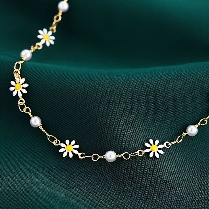 2pcs Stacking Daisy Anklets – Cute Foot Accessories