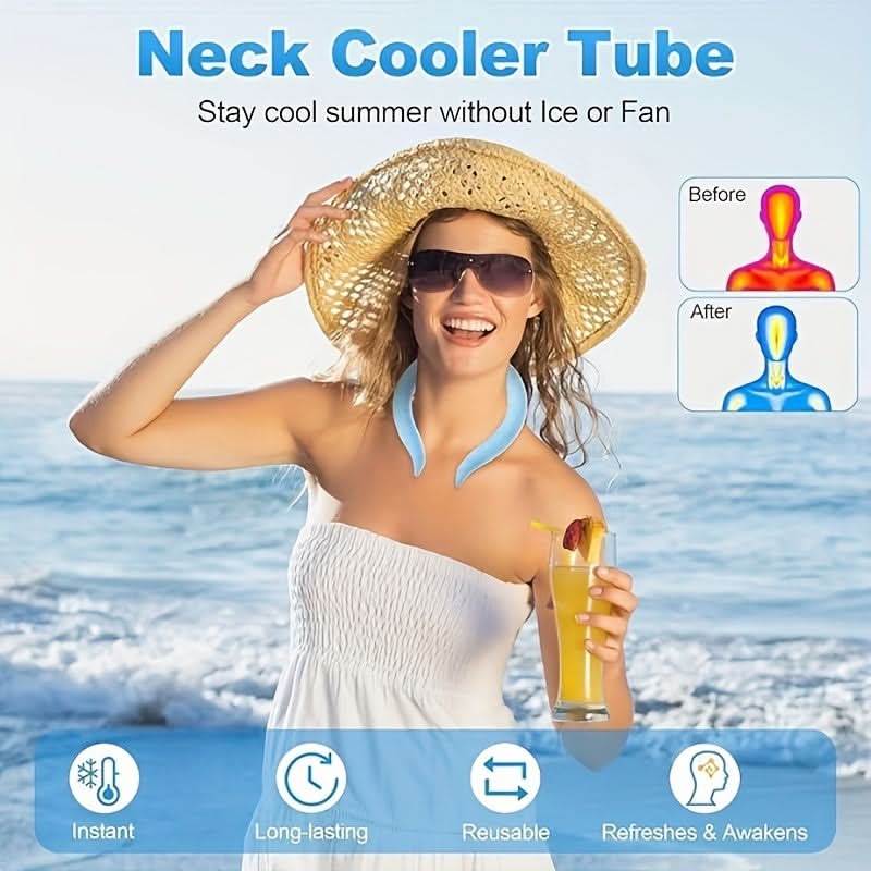 Reusable Neck Cooling Tube – Wearable Cooling Sleeve for Hot Weather