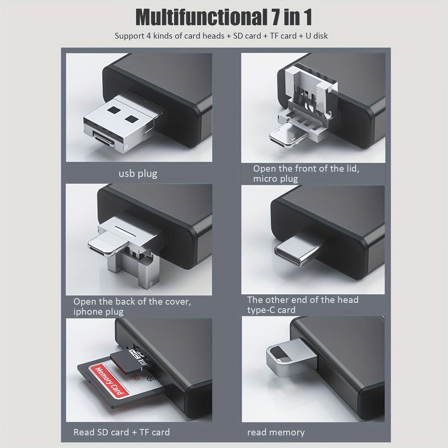 7-in-1 OTG Card Reader for Smart Devices