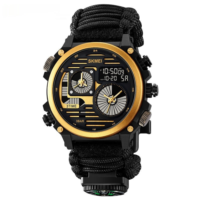 Skmei 2202 Outdoor Exploration Multi-Function Waterproof Silicone Paracord Watch for Men
