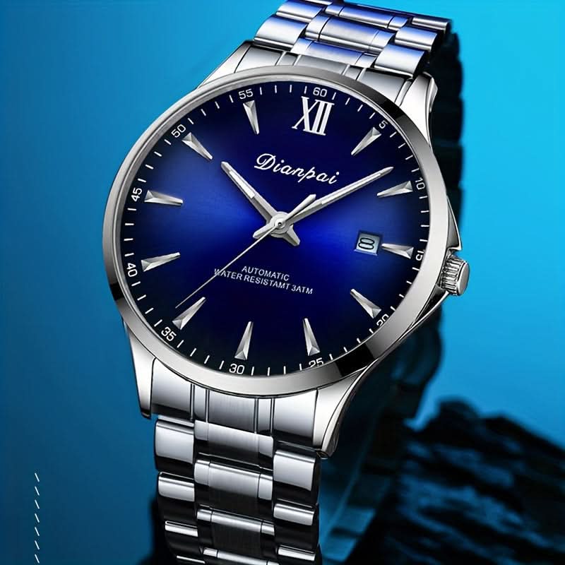 Men's Automatic Mechanical Watch, Stainless Steel, Luminous Hands