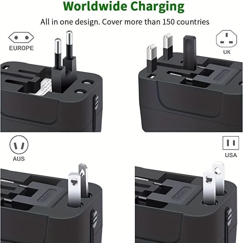 Universal Travel Adapter with Dual USB Ports – All-in-One