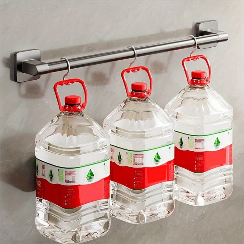 Easy-Install Self-Adhesive Towel Bar - Space Aluminum No-Drill Rack
