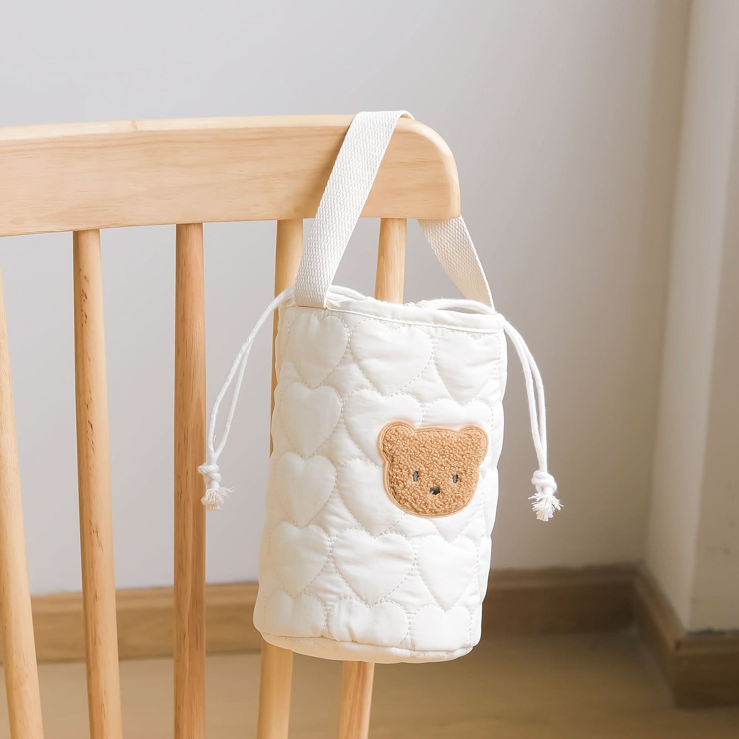 Bear Print Diaper Storage Bag – Portable Drawstring Pouch