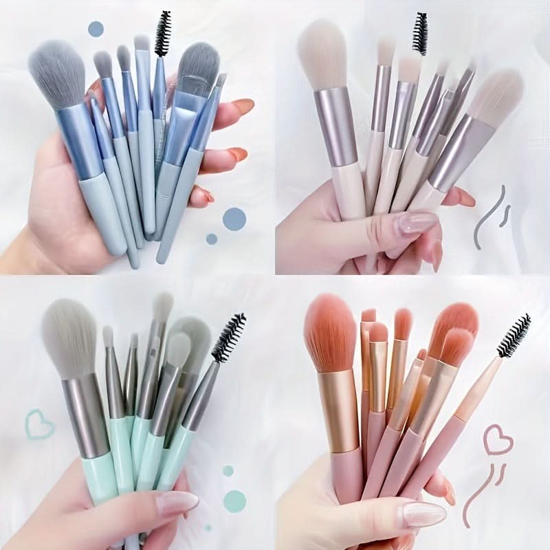 8-Piece Portable Makeup Brush Set – Mini Brushes for Concealer
