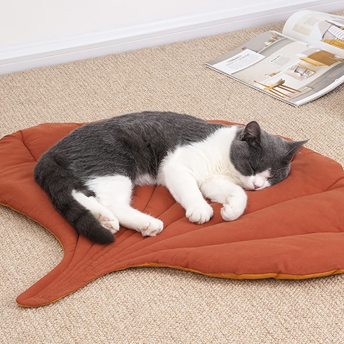 Leaf Soft Cotton Pet Cushion Mat