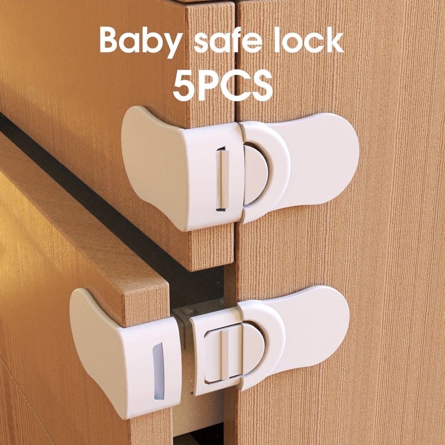 5-Piece Baby Safety Locks - Easy No-Drill Installation