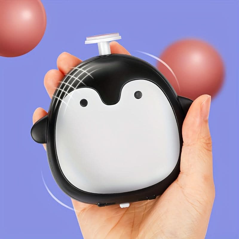 Electric Nail Grinder for Babies, Cartoon Penguin Design, 8 Grinding Heads
