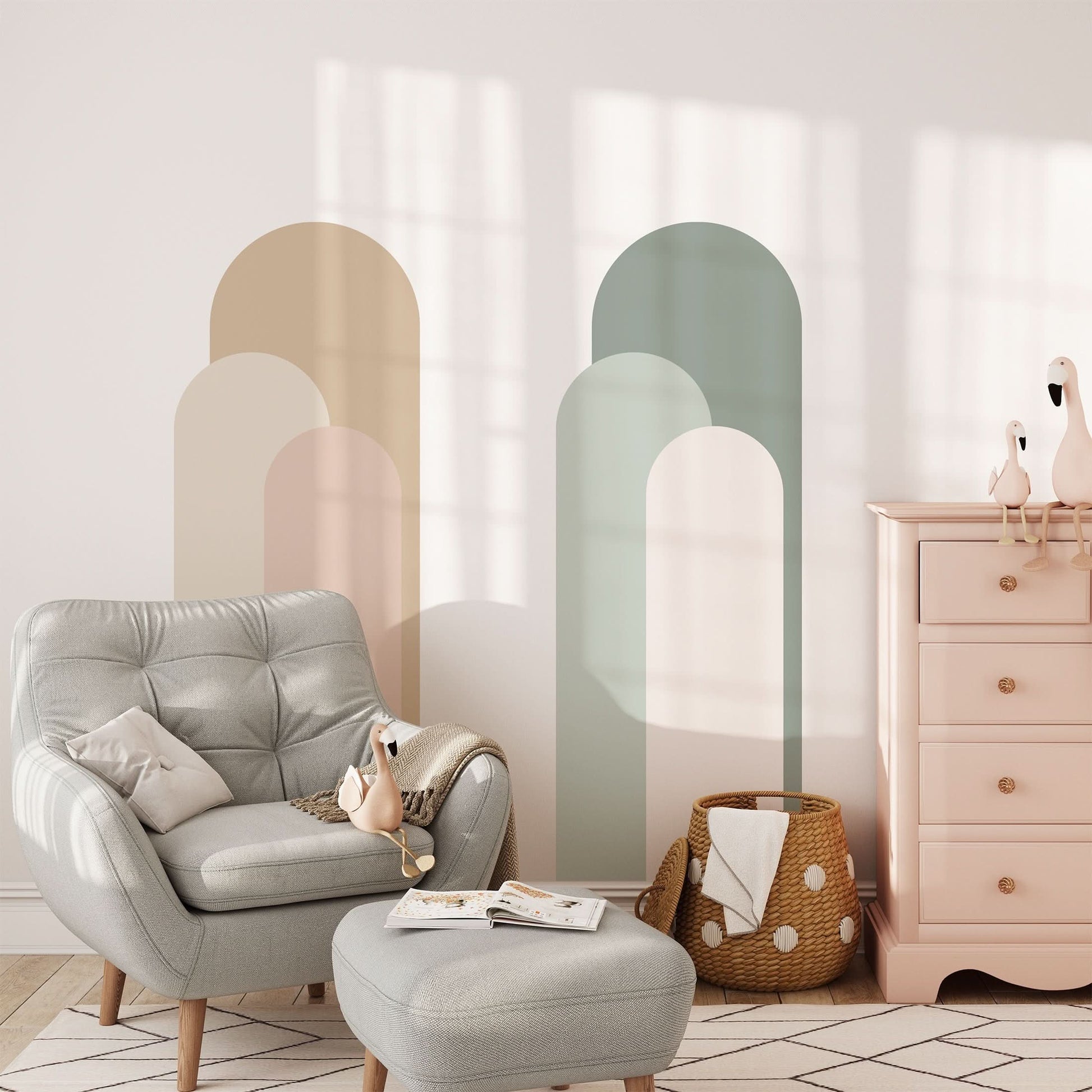 Boho Arch Geometric Peel and Stick Wallpaper - 2 Rolls Self-Adhesive