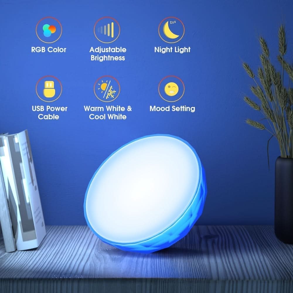 Dimmable RGB LED Mood Lamp with Remote Control