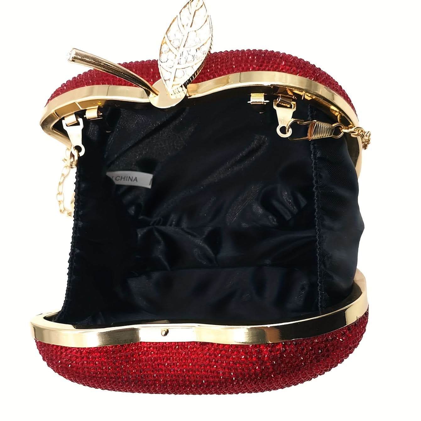 Rhinestone Apple-Shaped Clutch – Party Bag