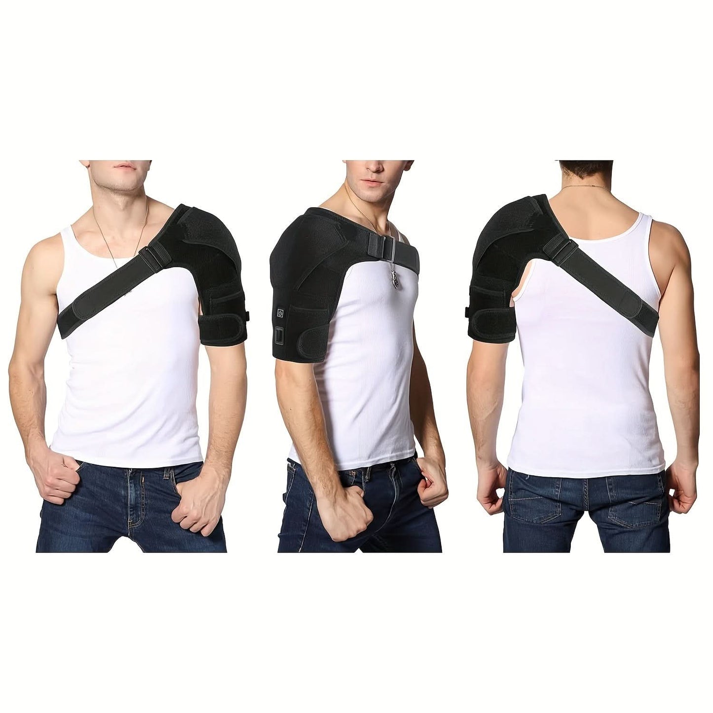 Heated Shoulder Brace with Hot/Cold Therapy - Adjustable Shoulder Wrap