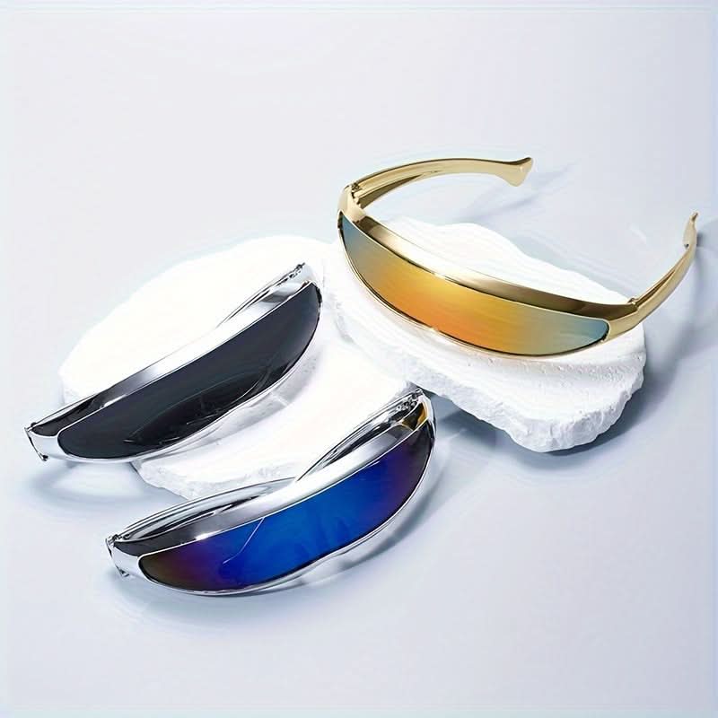 3 Pairs of Colorful Futuristic Fashion Glasses