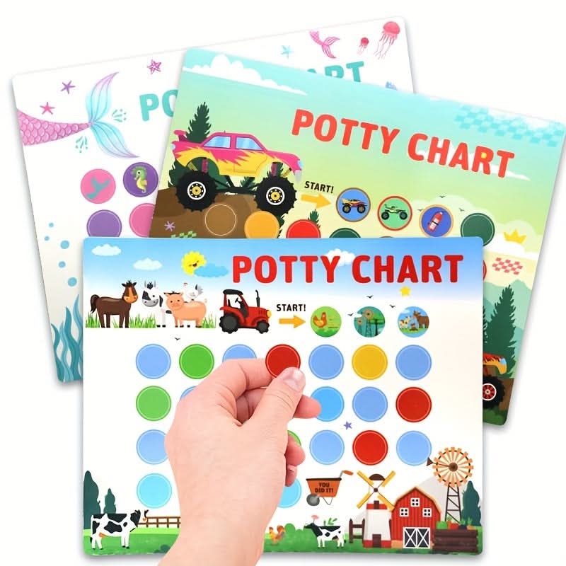 Potty Training Sticker Chart for Kids - Fun Themes