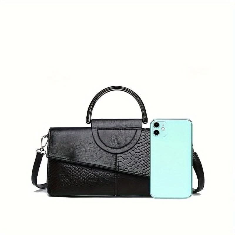 Retro Crocodile Pattern Handbag - Women's Elegant Clutch Purse
