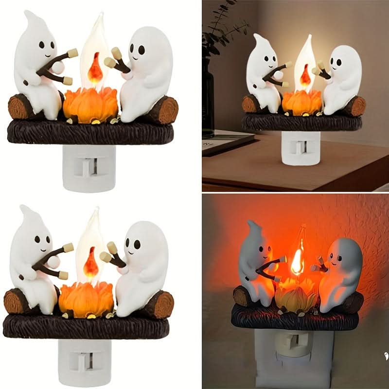 Ghost Campfire Flickering Night Light - 3D LED Faux Campfire
