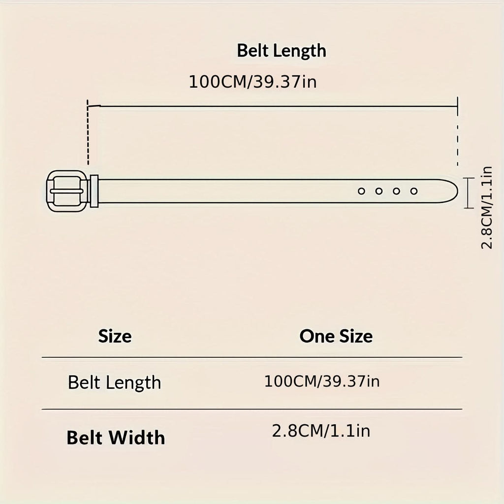 Vintage Hollow PU Leather Belt for Men & Women – Adjustable Metal Buckle