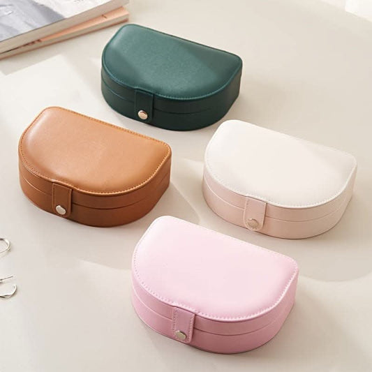 Small Oval Suede Jewelry Box