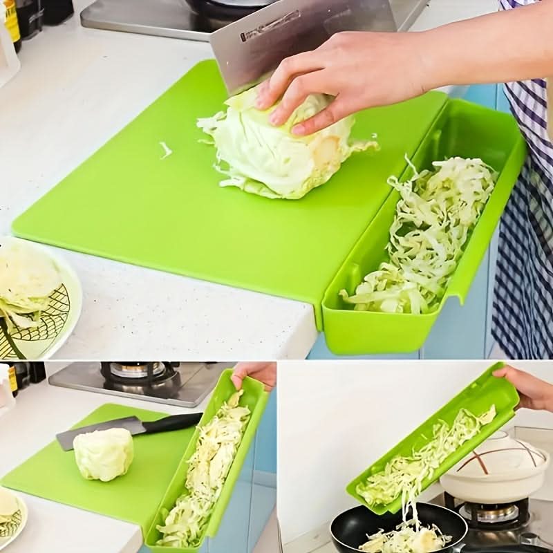 2-in-1 Non-Slip Cutting Board with Built-In Food Container