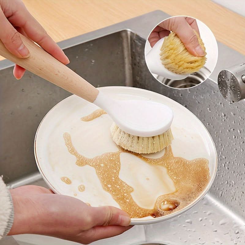 Long-Handled Kitchen Scrub Brush for Pots