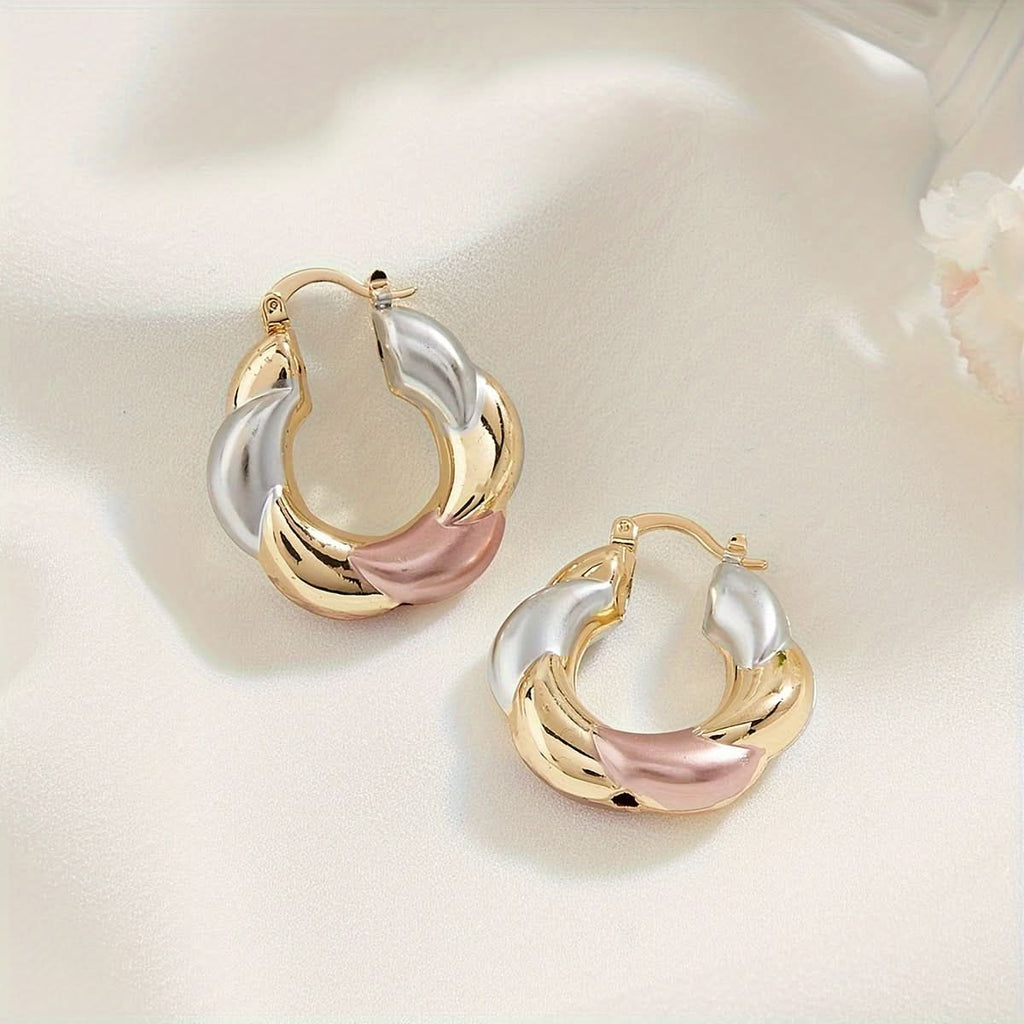 Tri-Color Copper Hoop Earrings – Cute Daily Wear