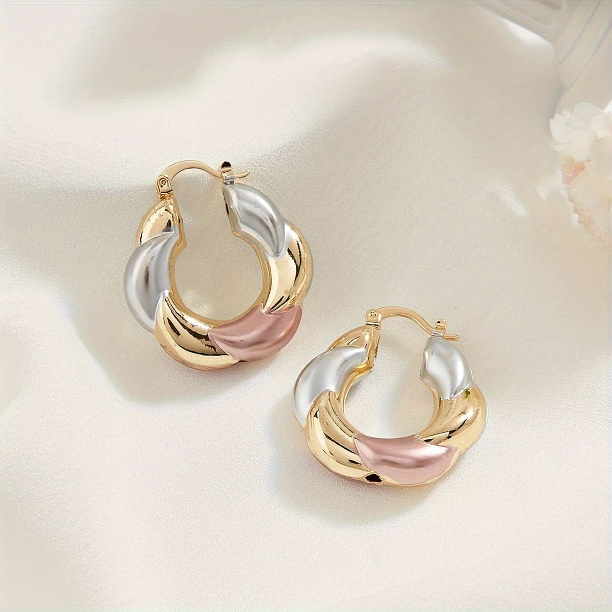 Tri-Color Copper Hoop Earrings – Cute Daily Wear