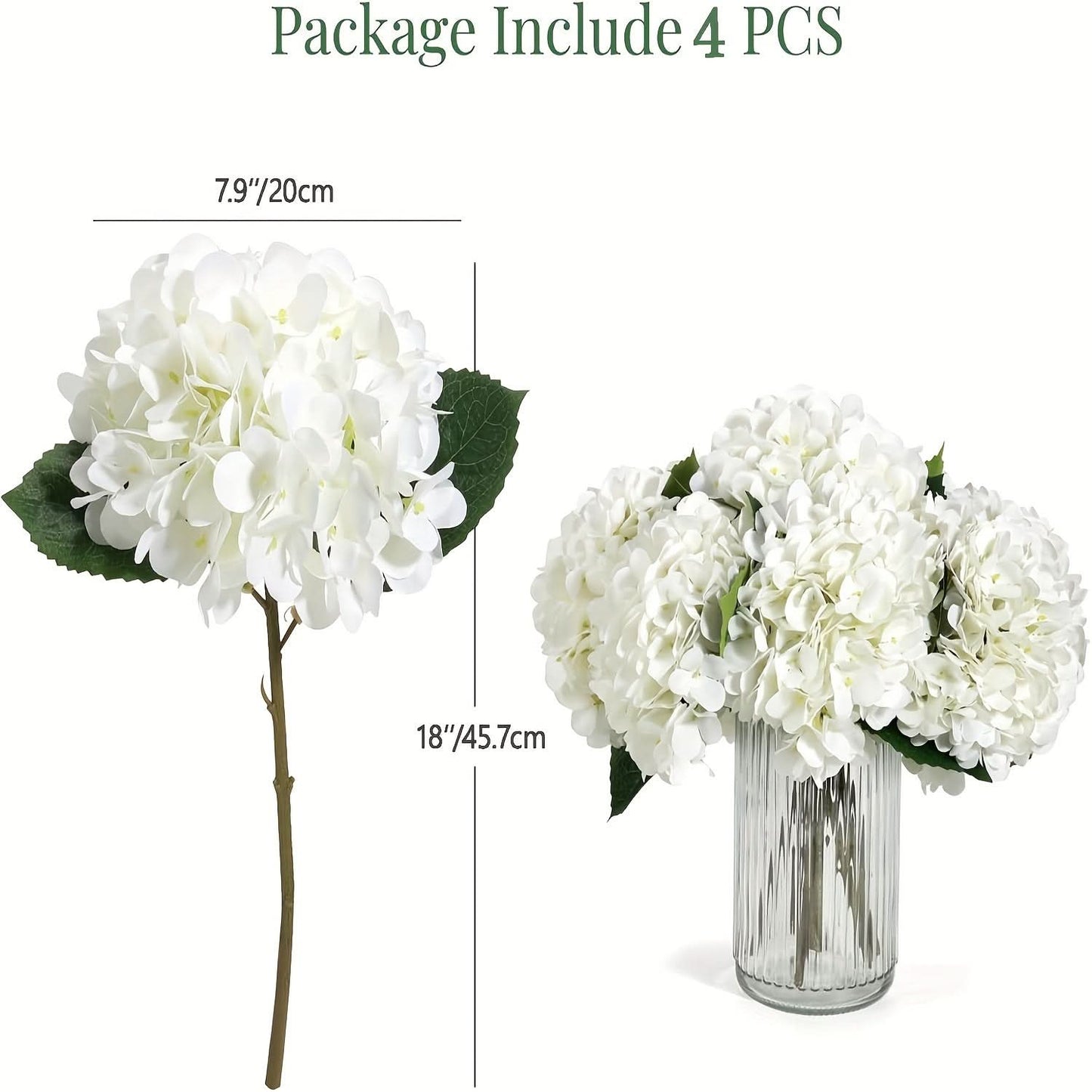 Artificial Hydrangea Flower Set, Realistic Outdoor Decor