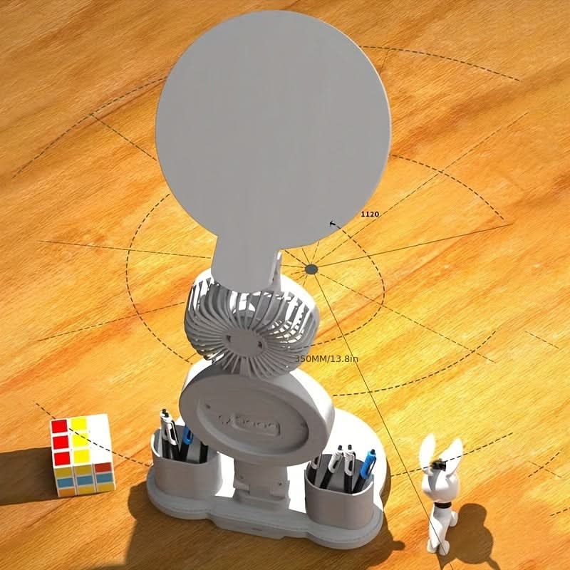 Dimmable LED Desk Lamp with Fan & Touch Control